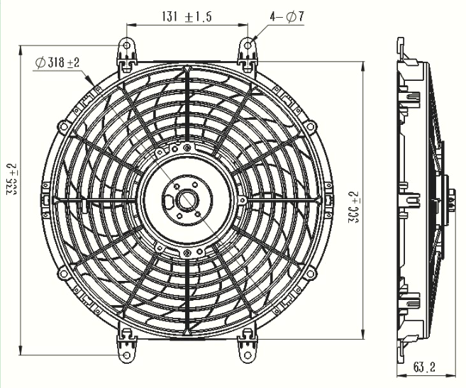 12in 80W fan drawing