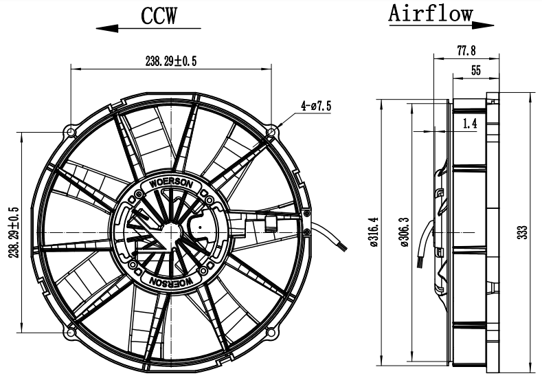 24v brushless fan drawing